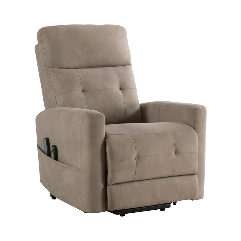 Power Lift Chair with Massage and Heat Comfort Brown Microfiber Upholstery Living Room Power Reclining Motion Chair
