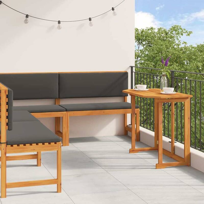 vidaXL Garden Bench Set Brown solid acacia wood - 20 x 35 x 30 - Brown-Table + 3 benches - Form (17)