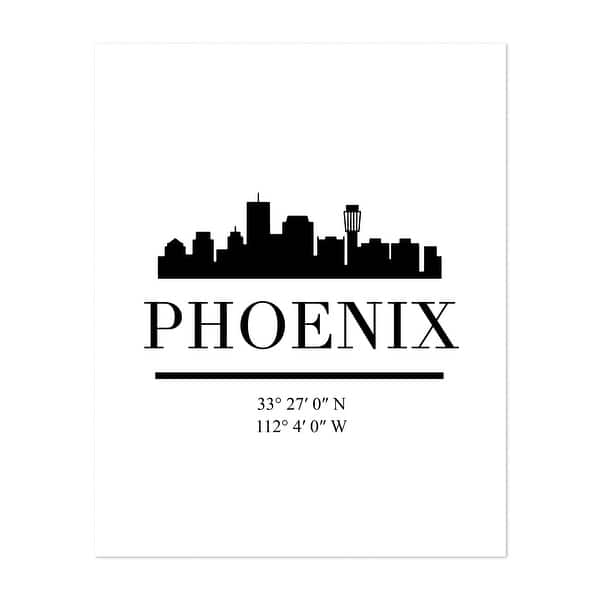 Phoenix Arizona Phoenix Arizona Black City Skyline Art Print/Poster ...