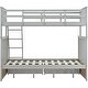 preview thumbnail 8 of 56, Twin Over Full Wood Bunk Bed with Storage Drawers and Ladder