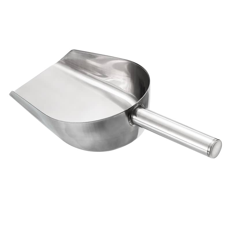 Ice Scoop Stainless Steel 11x3.9" Flour Cereal Food Utility Shovel - Silver