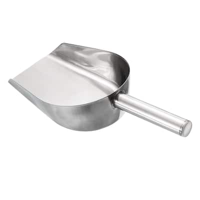 Ice Scoop Stainless Steel 11x3.9" Flour Cereal Food Utility Shovel - Silver