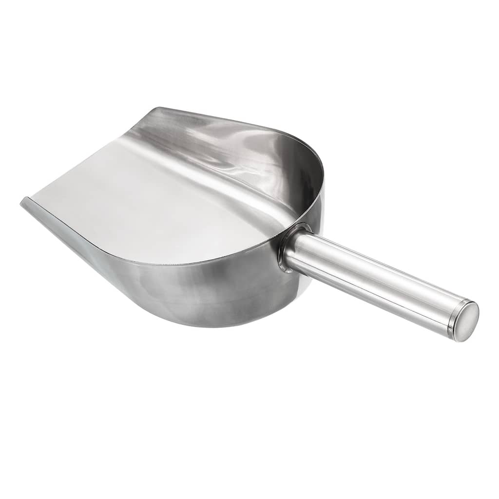 Ice Scoop Stainless Steel 11x3.9" Flour Cereal Food Utility Shovel - Silver