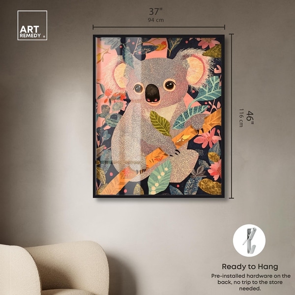 Koala in the Leaves Zoo Art Shadowbox Print by Art Remedy - Bed