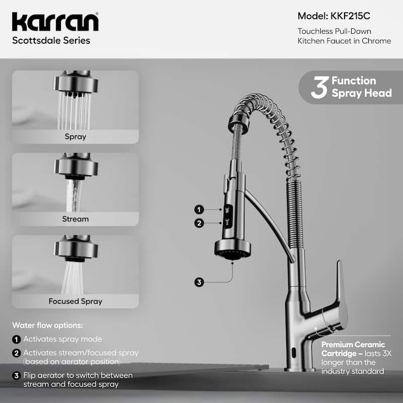 Karran Scottsdale Touchless Single-Handle Pull-Down Sprayer Kitchen Faucet