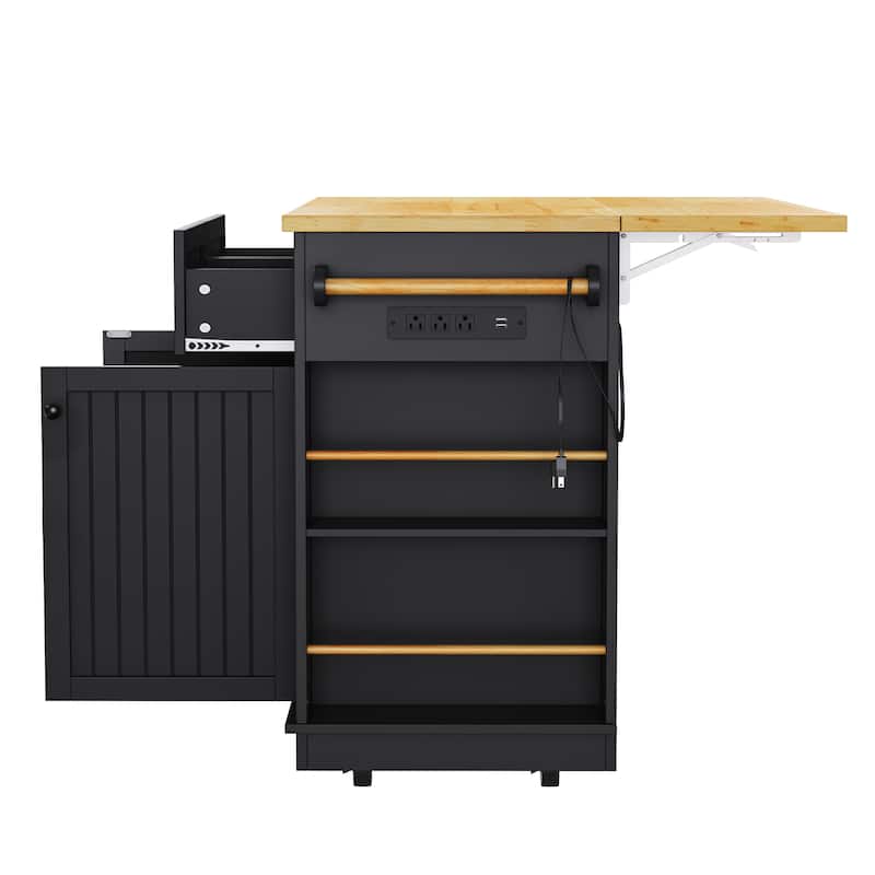 Kitchen Island Cart with Drop Leaf Rolling Kitchen Storage Cart on 5 Wheels with Drawers, Mobile Island Table for Kitchen