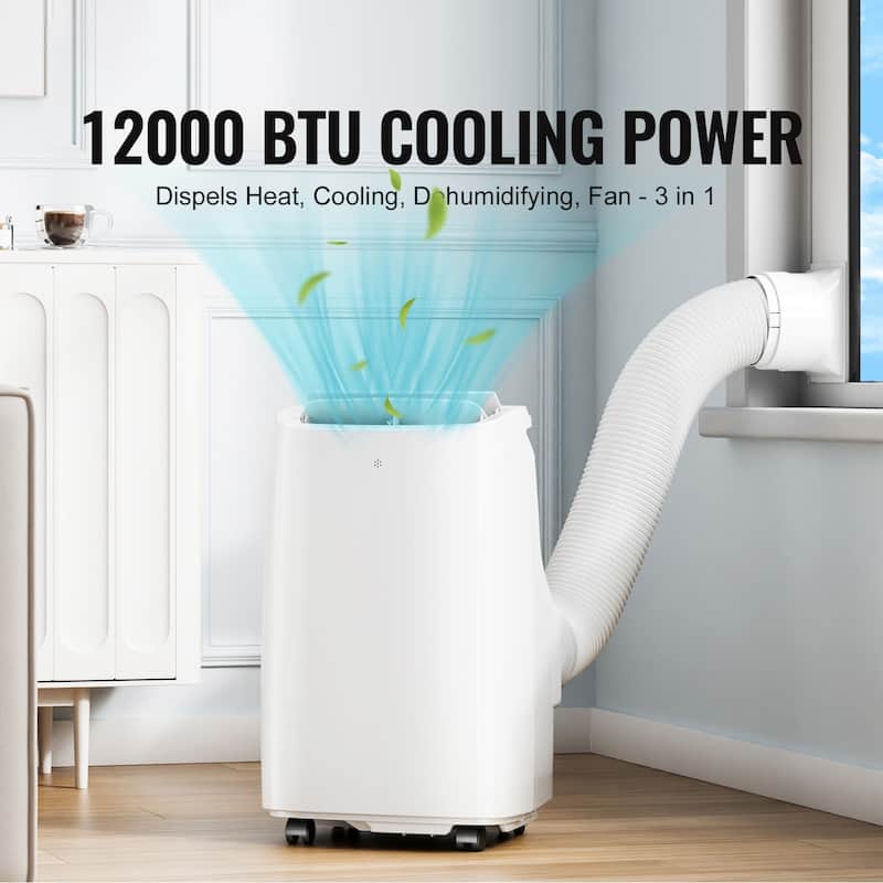 12,000 BTU Portable Air Conditioners, 3-in-1 Portable AC Unit with Remote Control, for 550-700 Sq.Ft, Cool/Dehumidifier