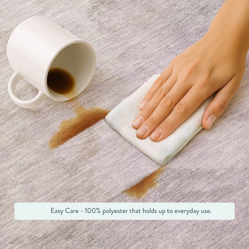 Machine Washable Indoor/ Outdoor Abstract Muted Chantille Rug