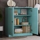 preview thumbnail 7 of 50, Palace Imports 100% Solid Wood 3-Shelf Bookcase, Adjustable Shelves, 32" Wide, 35.75" Tall Solid Doors - Aqua
