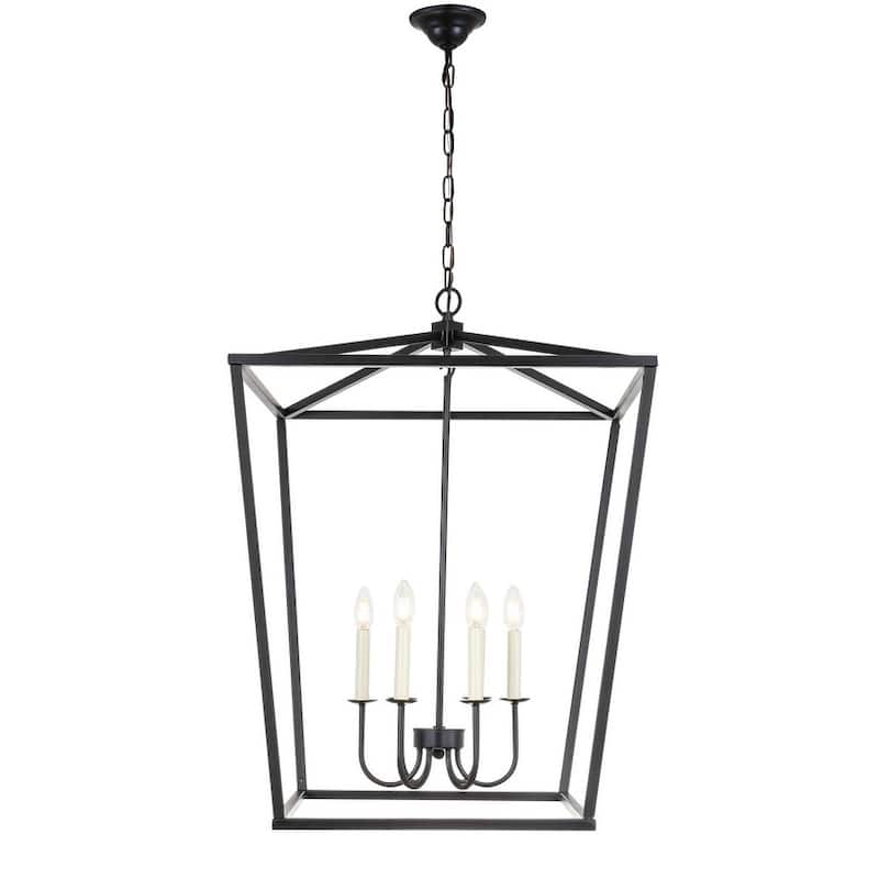 Layla 24-Inch 6-Light Pendant - UL Listed - Black