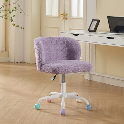 Furniture Office Chair,Artificial Home Office Chair with Metal Base,Adjustable Desk Chair Swivel Office Chair,Vanity Chair