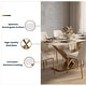preview thumbnail 19 of 75, Voren Modern Rectangular Dining Table, Sintered Stone/Tempered Glass Top & Stainless Steel Gold Finish Pedestal Base
