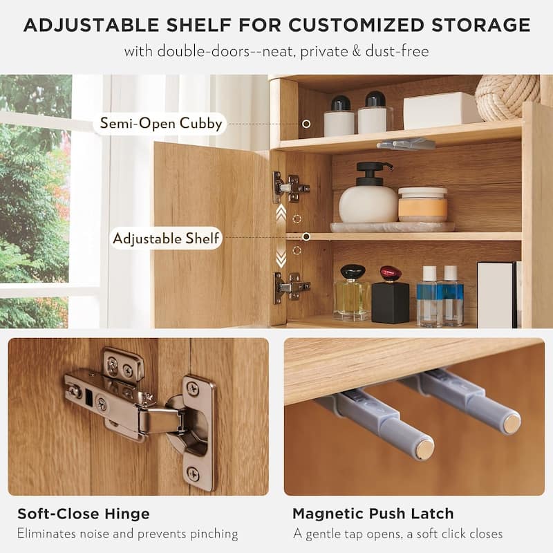 Modern Wall Cabinet, Storage Cabinet for Bathroom, Medicine Cabinet