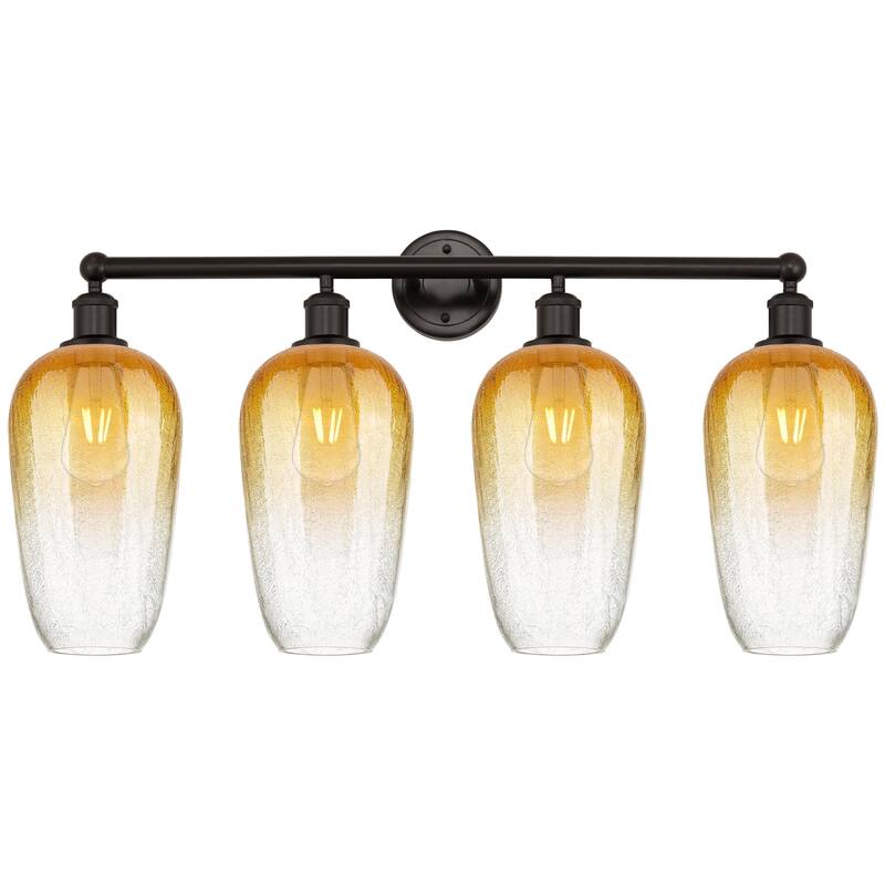 Innovations Lighting Endless Possibilities Edison - Brookhaven Flute - 4 Light 34" Bath Vanity Light - Oil Rubbed Bronze/Amber