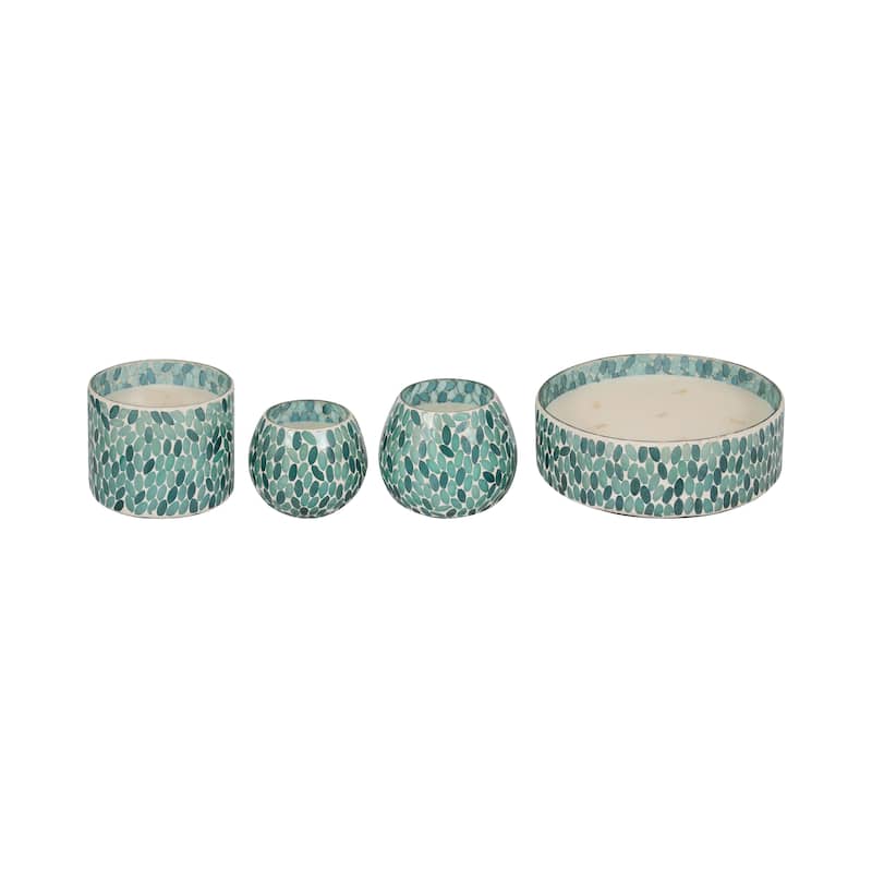 Sagebrook Home 4" Glass Candle Contemporary Glam 11oz Scented Decorative Candle Trendy Home Decor - 4" x 4" x 4"