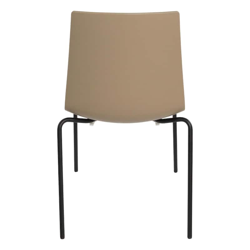 Furnish Theory Aero-S Pro Indoor/Outdoor Stackable Dining Side Chairs Polypropylene Shell & Powder-Coated Steel Legs (Set of 2)