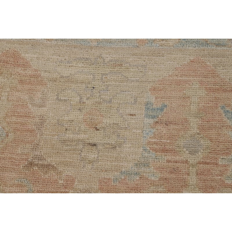 Vegetable Dye Floral Oushak Turkish Large Rug Hand-Knotted Wool Carpet - 9'10"x 14'0"