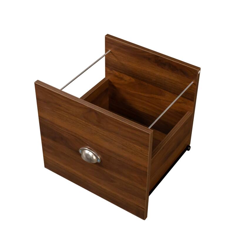 Roomfitters Home Office Computer Desk with Hutch, 59" Study Desk with Drawers, Shelves & Concealed Cabinet, Walnut