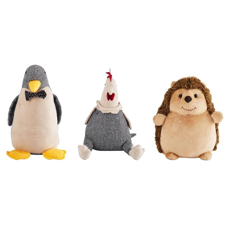 Elements Set of 3 Animal Fabric Weighted Door Stoppers
