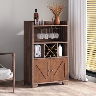 Monita Wooden 4 Bottle Wine Cabinet by Christopher Knight Home