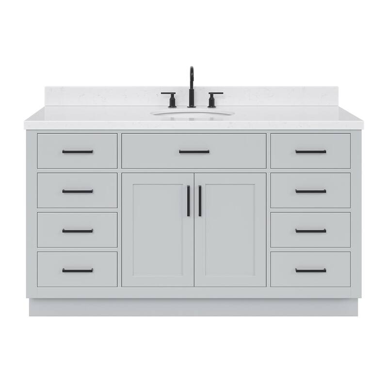 Ariel T060SCQOVO Hepburn 60" Free Standing Single Basin Vanity Set