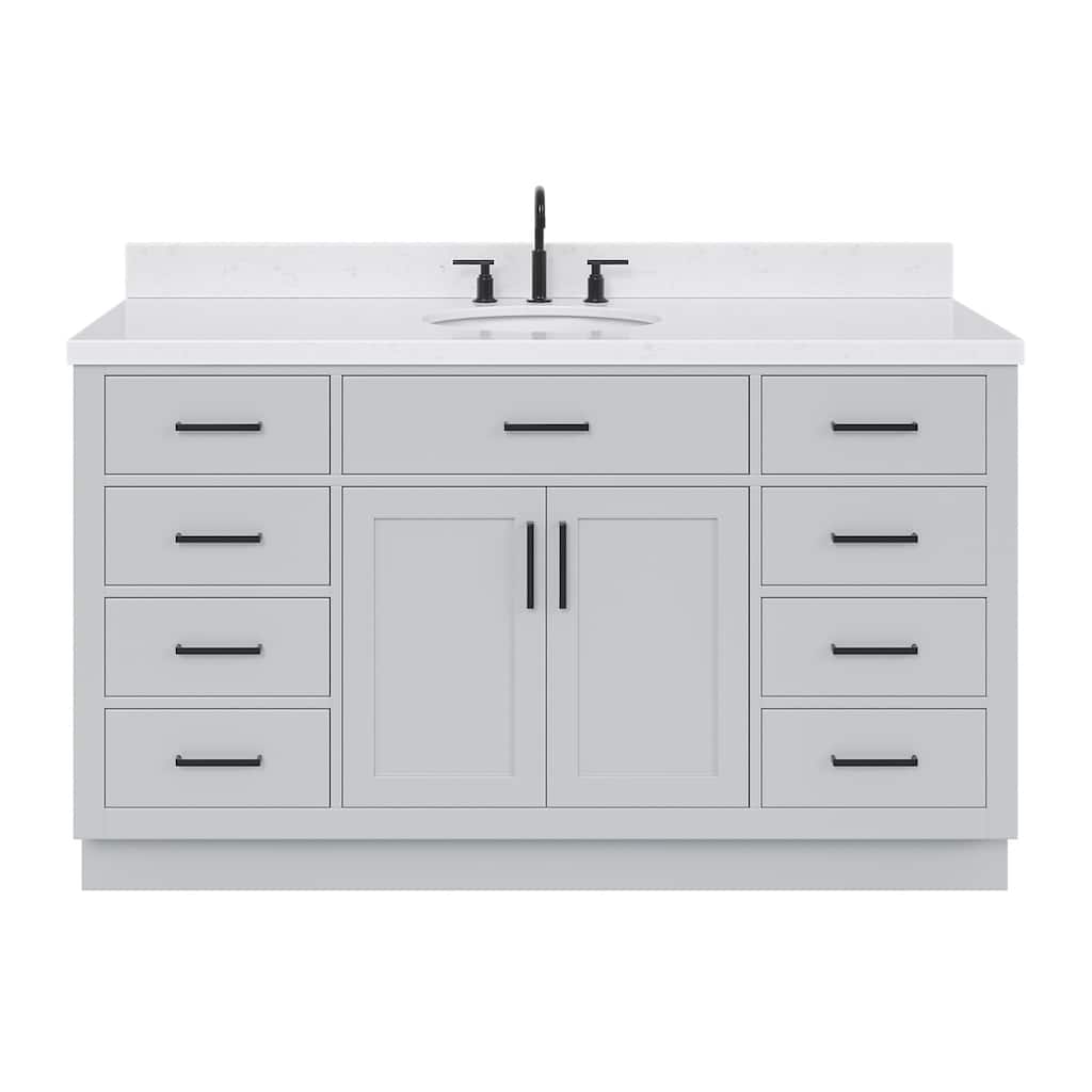 Ariel T060SCQOVO Hepburn 60" Free Standing Single Basin Vanity Set