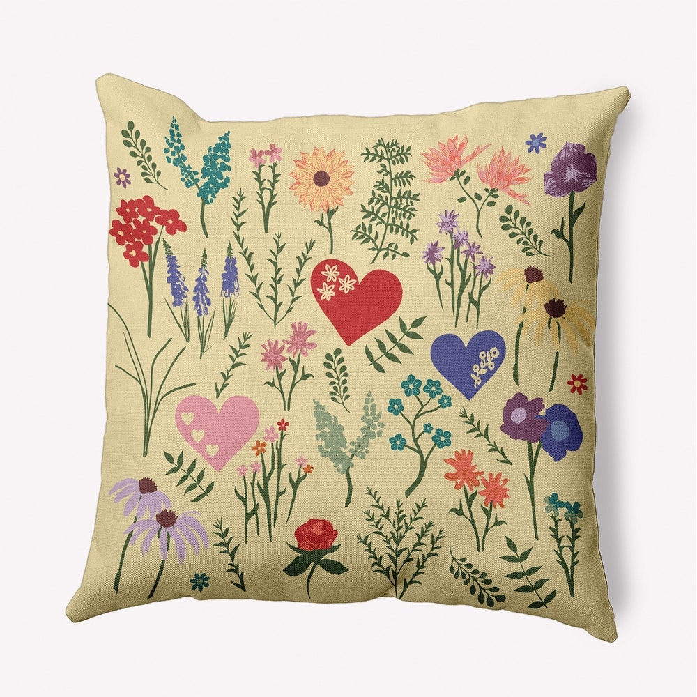 Valentine Garden Indoor/Outdoor Throw Pillow
