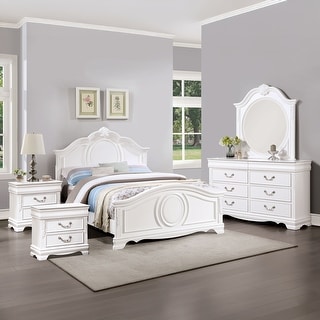 Furniture of America Pati 5-Piece White Wood Panel Bedroom Set