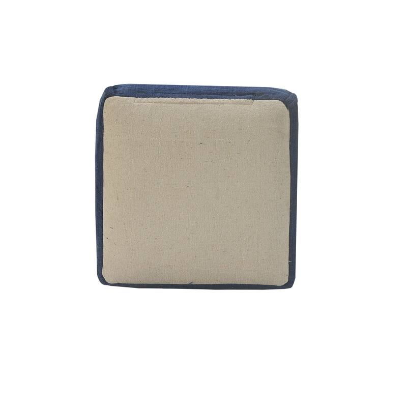 Sevita Handcrafted Solid Navy Pleated Pouf
