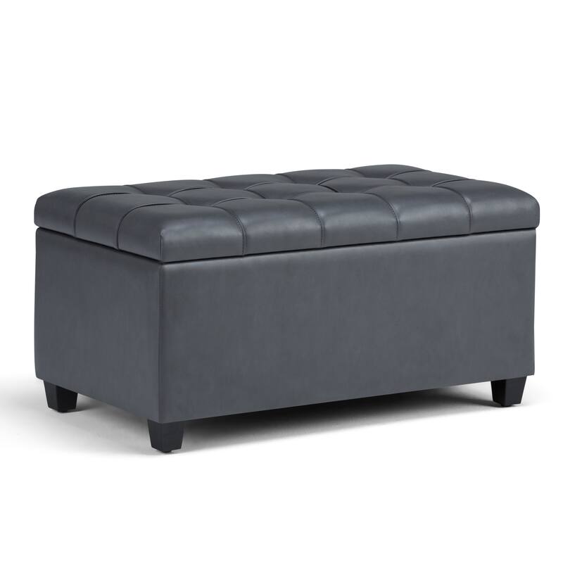 WYNDENHALL Marlowe 34 inch Wide Transitional Rectangle Storage Ottoman