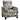 Patterned Fabric Upholstered Low Leg Recliner, Gray and Brown