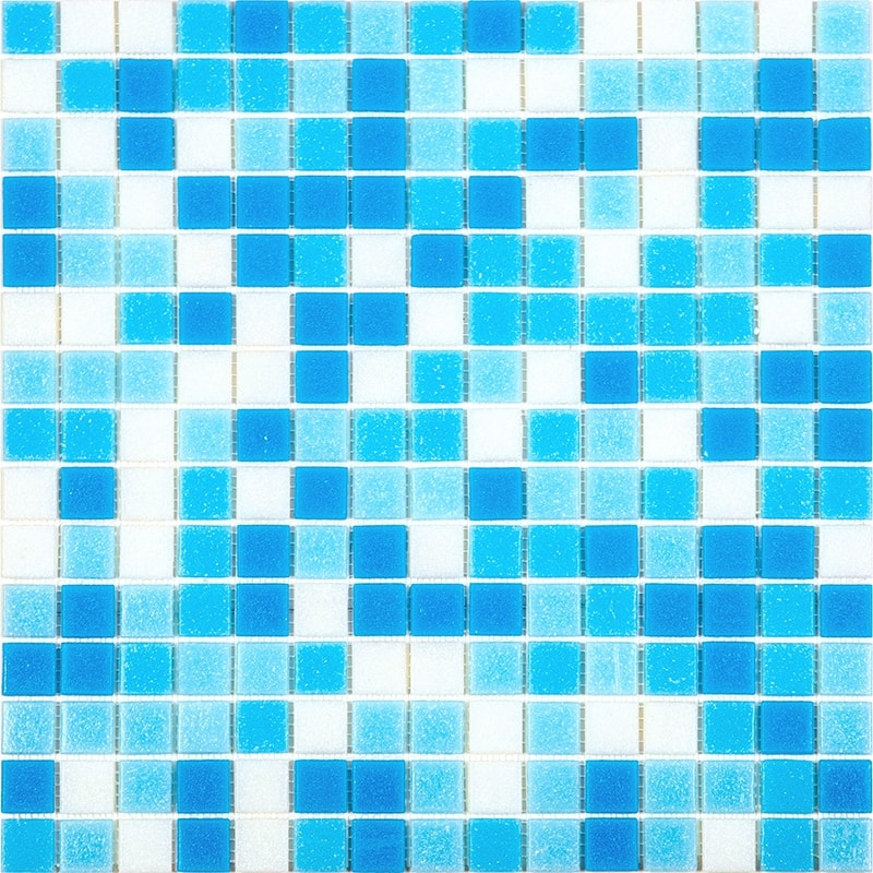 Apollo tile 12" x 12" Mingles Glossy Sky Blue White Glass Tile (20 sq ft/case) - 20 Pack
