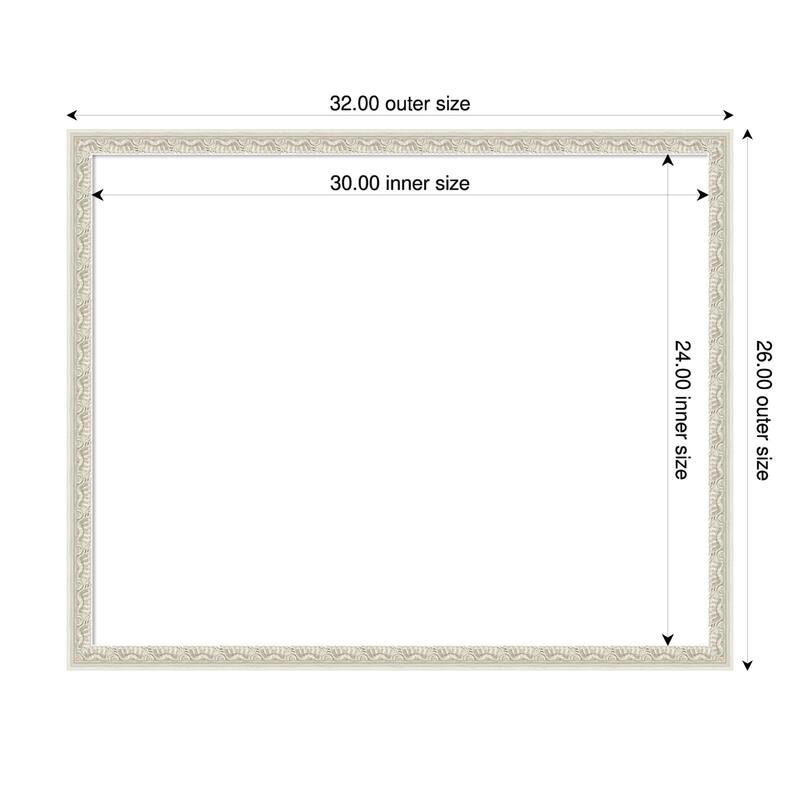 Bethany Framed Dry Erase Magnetic Board - 32 x 26 in - Bethany Silver