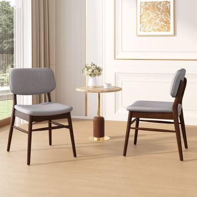 Roomfitters Mid-Century Upholstered Dining Chairs with Rubberwood Frame, Set of 2