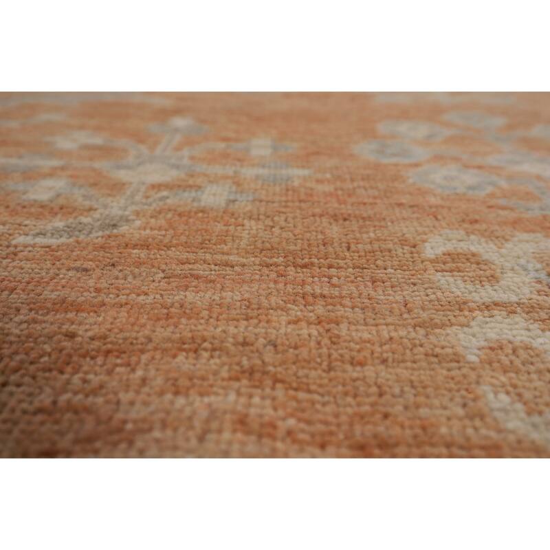 Orange Oushak Turkish Large Rug Hand-Knotted Oriental Wool Carpet - 12'2"x 14'10"