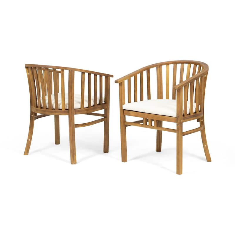 Outdoor Wooden Dining Chairs Set of 2