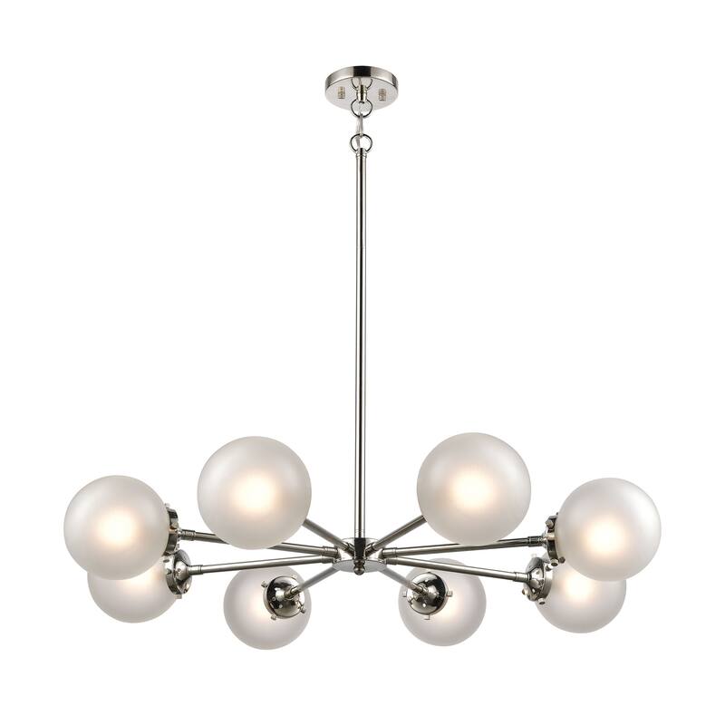 Boureaux Metal and Glass Orb Chandelier