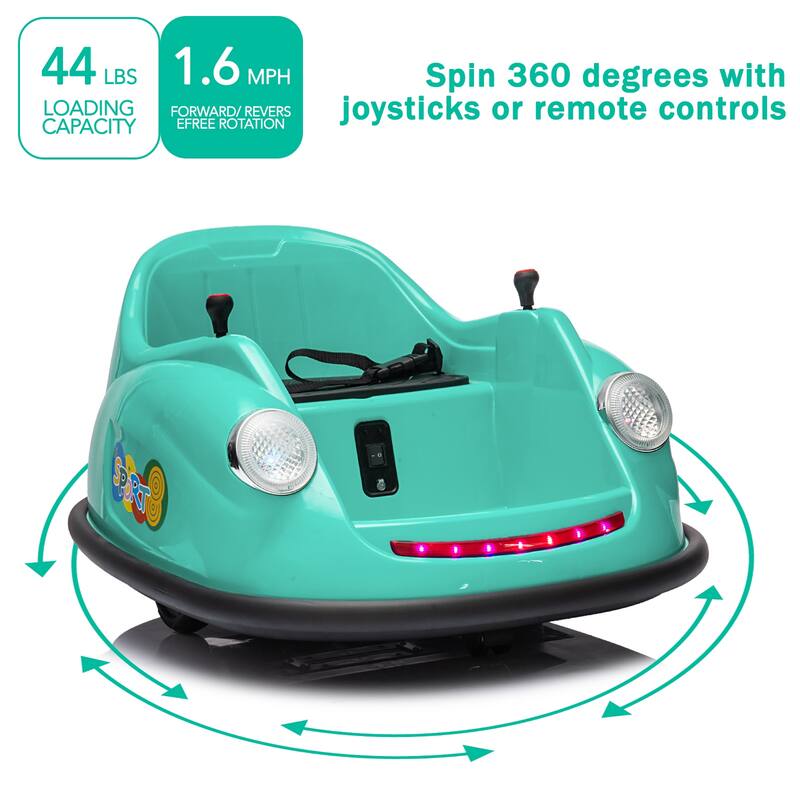 12V Kids Ride On Bumpin Bumper Car 360 Degree Spin