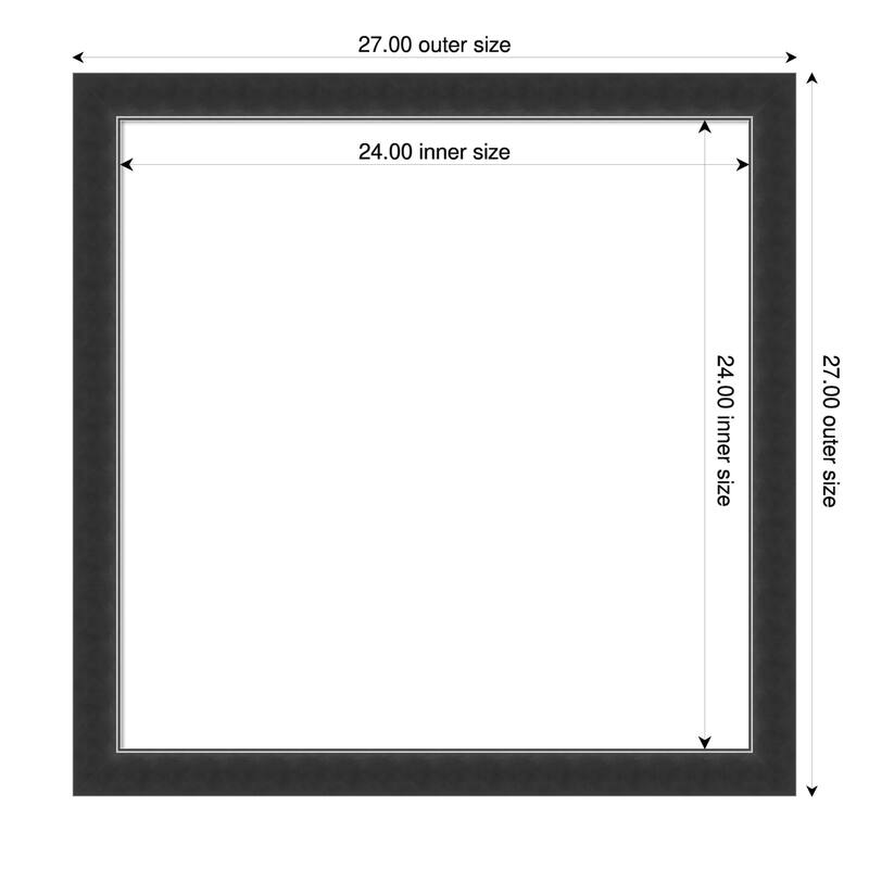Amanti Art Corvino Black Narrow Framed Dry Erase Magnetic Board - 27 x 27 in