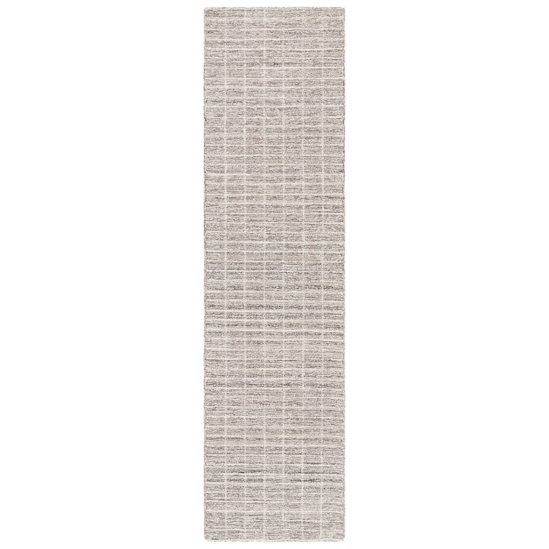 SAFAVIEH Handmade Ebony Peigi Contemporary Wool Rug - 2'3" x 9' Runner - Natural/Grey - Runner