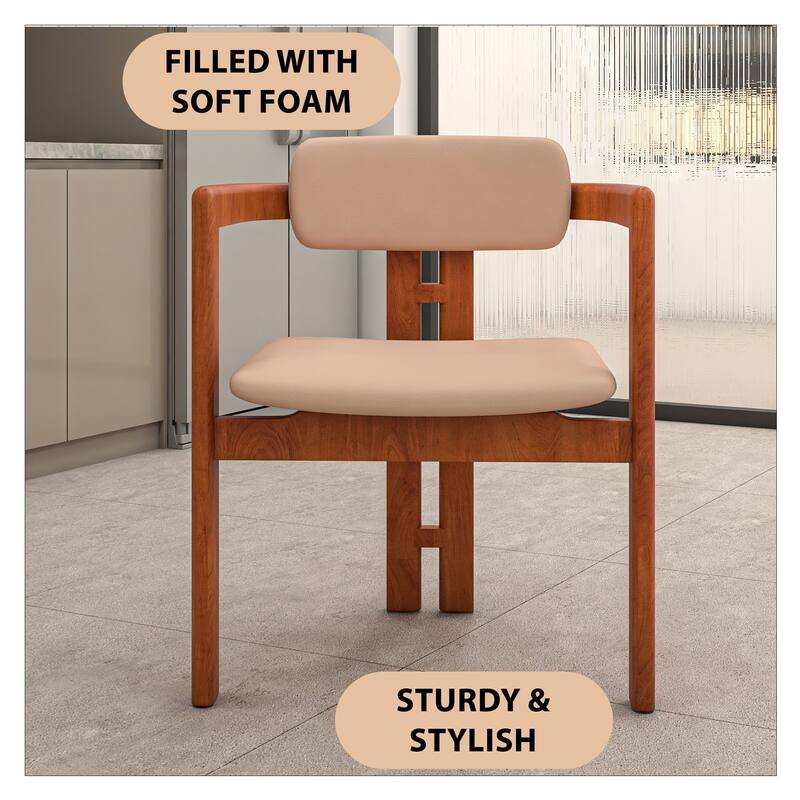 Velo Solid Wood Dining Chair Open Back Modern Accent Side Armchair