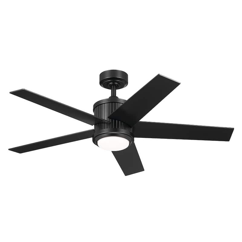 Kichler 300048 Brahm 48" 5 Blade Indoor LED Ceiling Fan with Remote - Satin Black