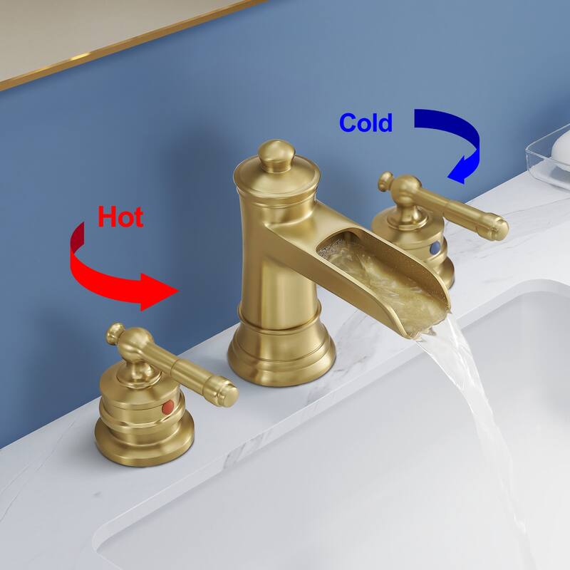 Topcraft Two Handle Waterfall Bathroom Faucet with Pop-Up Drainer