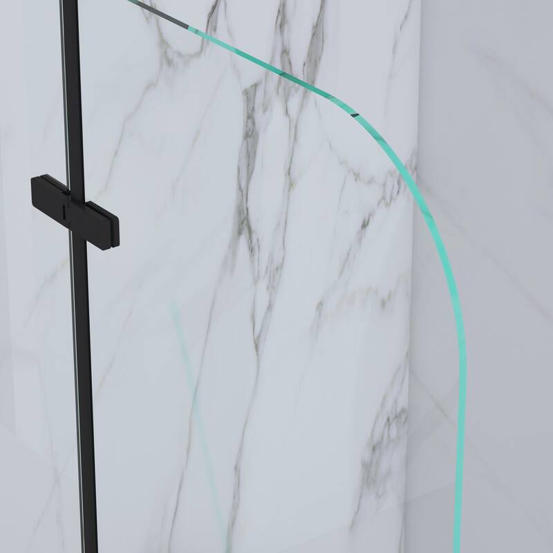 39 in. W x 55 in. H Pivot Tub Door in Matte Black with Clear Tempered Glass