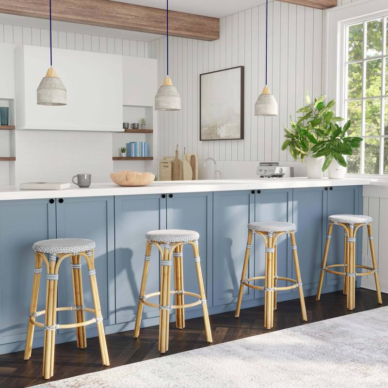 Tobias Rattan Round Bar Stool
