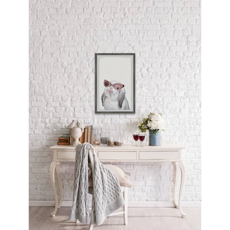 Posh Bunny Framed Wall Art, Elegant Home Touch - Sophisticated Artwork for Refined Décor
