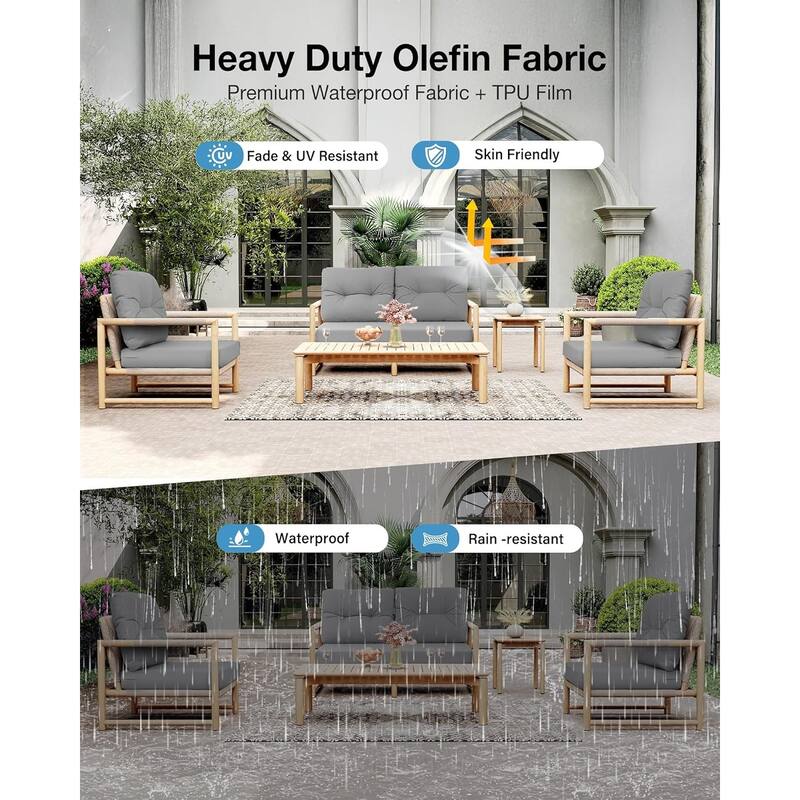 WINSOON 46 x 26 Inch Outdoor Loveseat Cushion Set Waterproof and Resistant