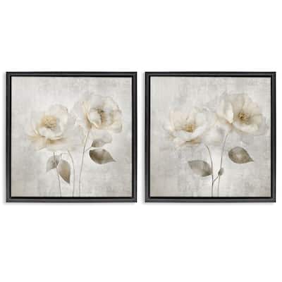 Stupell Soft Chic Roses Framed Floater Canvas Wall Art Design By Irene Weisz (Set of 2)