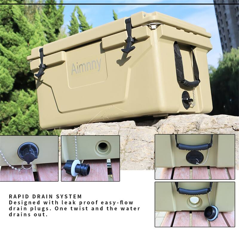 65 Quart Camping Ice Chest Beer Box Outdoor Fishing Cooler W/ Wheels
