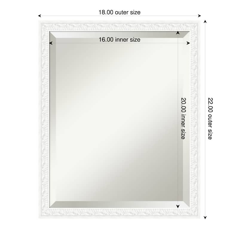 Bethany Beveled Wood Framed Wall Mirror - 18 x 22 in - Bethany White